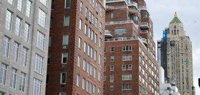 A row of NYC apartment buildings