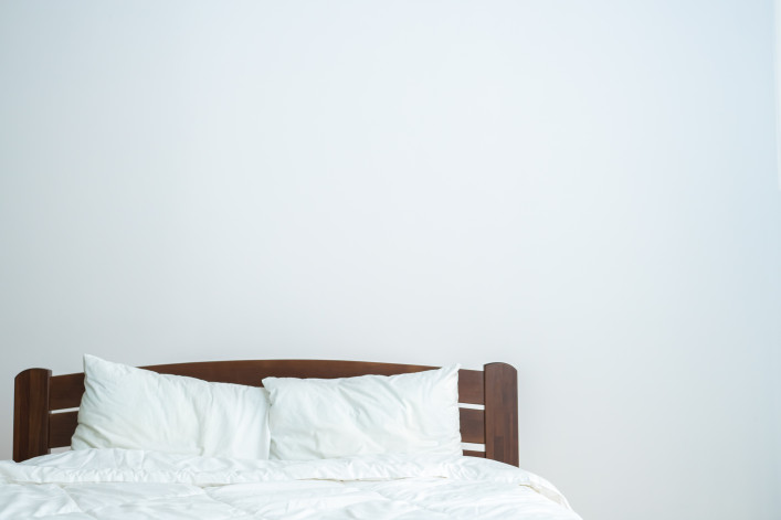 A bed on the white background